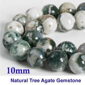 Natural Tree Agate Gemstone  10mm 15" Strand